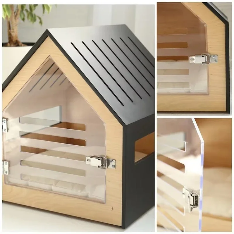 Pet House Modern Dog Cat Pet House Furniture Acrylic Door Pet House