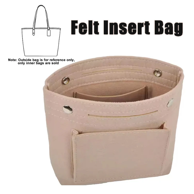 Bolsa de fieltro para mujer, bolsas de maquillaje cosmético, organizador de bolso de fieltro, bolsa con forro interior para bolsos de hombro, bolsos y totalizadores
