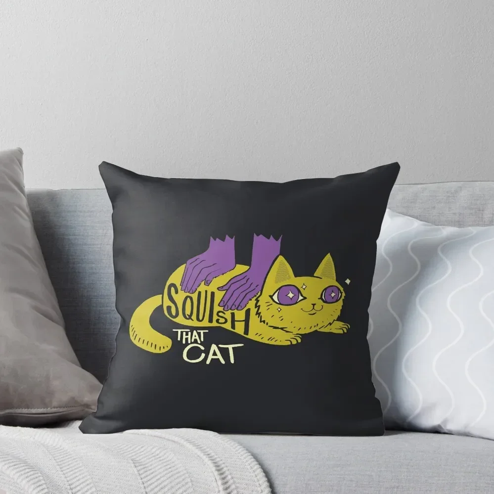 Squish that Cat! Throw Pillow Decorative Cushion Cover Pillow Covers Decorative christmas pillow case Sofa Cover