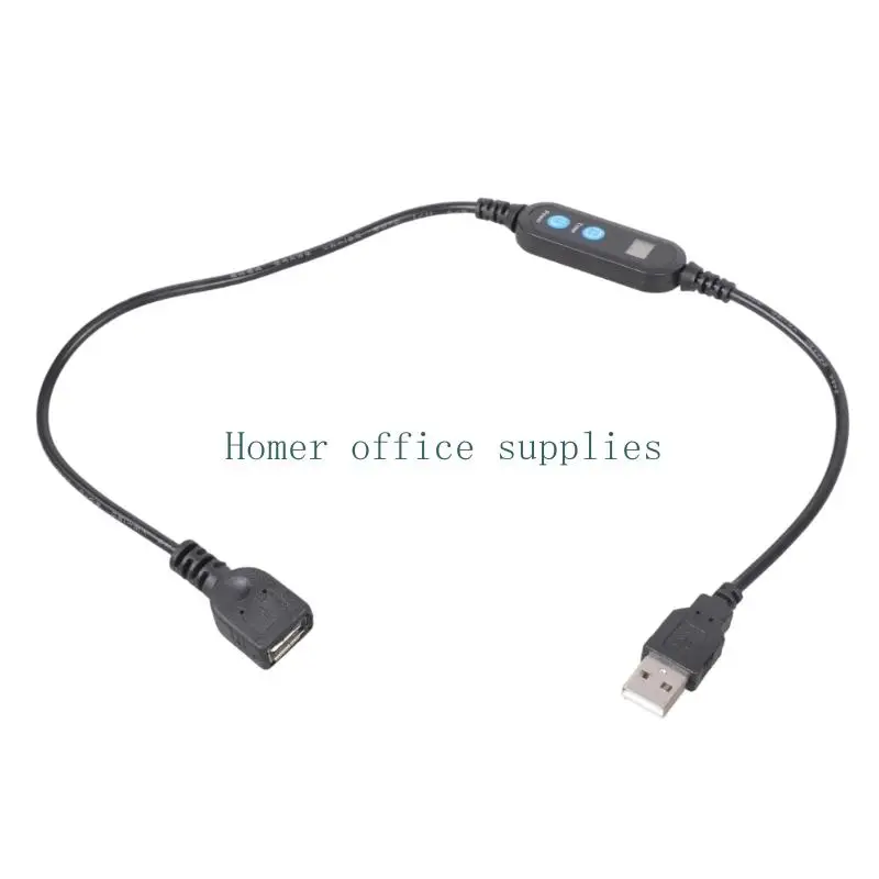 K43B Compact USB Timer Control Cable 50cm Length Energy Saving Female to Male Cord For Household Electronic Equipment