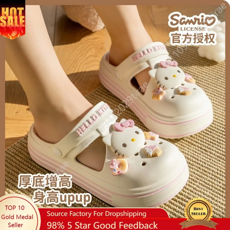 Sanrio Slippers Home Slippers Hello Kitty Kuromi My Melody Cinnamoroll Pompompurin Men Women Beach Pool Sandals Summer Slipper