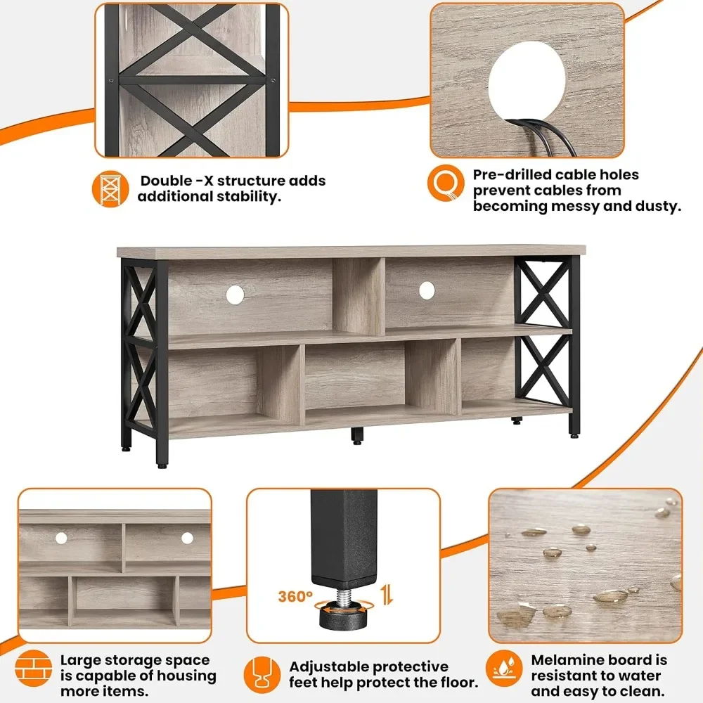 4 Pieces Living Room Table Sets - includes TV Stand with for 65 in TV, Lift-top Coffee Table with Baskets, 2 Set End Side Table