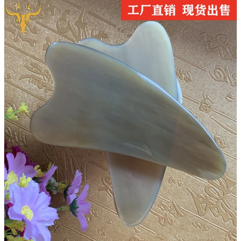 Horn Heart-Shaped Gua Sha Scraping Massage Tool Cosmetic Contact Lenses Horn Triangle Massage Piece Horn Scrapping Plate Factory