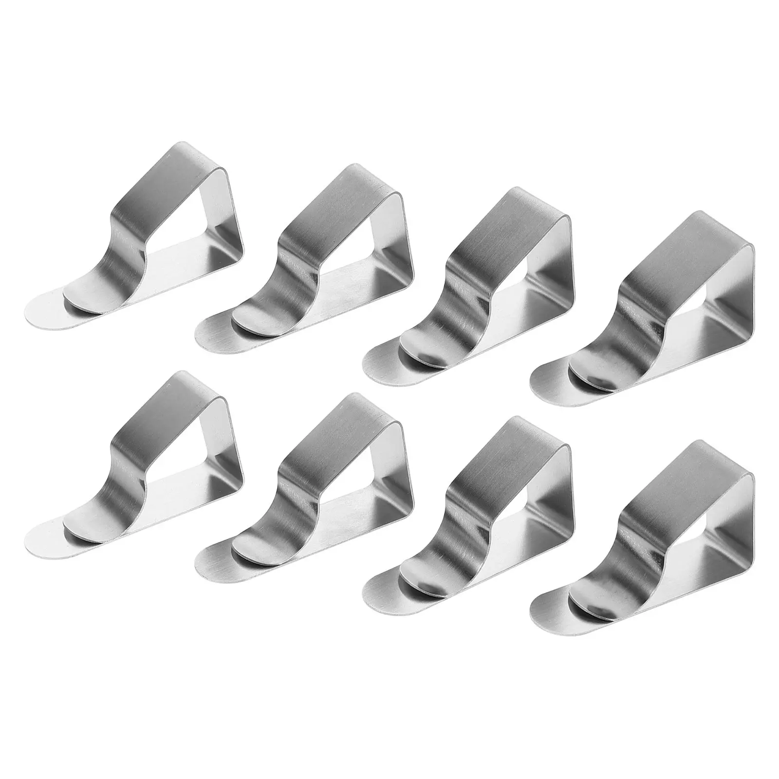 8Pcs Stainless Steel Trapezoidal Tablecloth Clips Heavy -Piece Design Tablecloth Holders Picnic Table Skirt Fixers