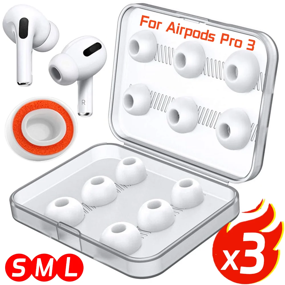 3/1 Paar weiche Memory-Schaum-Ohrstöpsel für Apple Airpods Pro 3, Ohrstöpsel, Geräuschisolierung, Ersatz-Ohrhörer, schützende Kopfhörer-Ohrenschützer