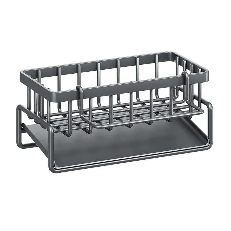 Adjustable Kitchen Dish Drying Rack Holder Extendable Steel Caddy with Sponge Storage Organizer Pot Rack Dish Draining