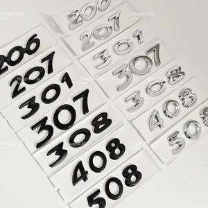 Heckes Emblem des ABS 3D -Kofferraums, Auszeichennummer -Etikett, Autozubehör, Peugeot 206, 207, 307, 308, 408, 508 8 Hauptverkäufe Peugot Emblem 206 - №4