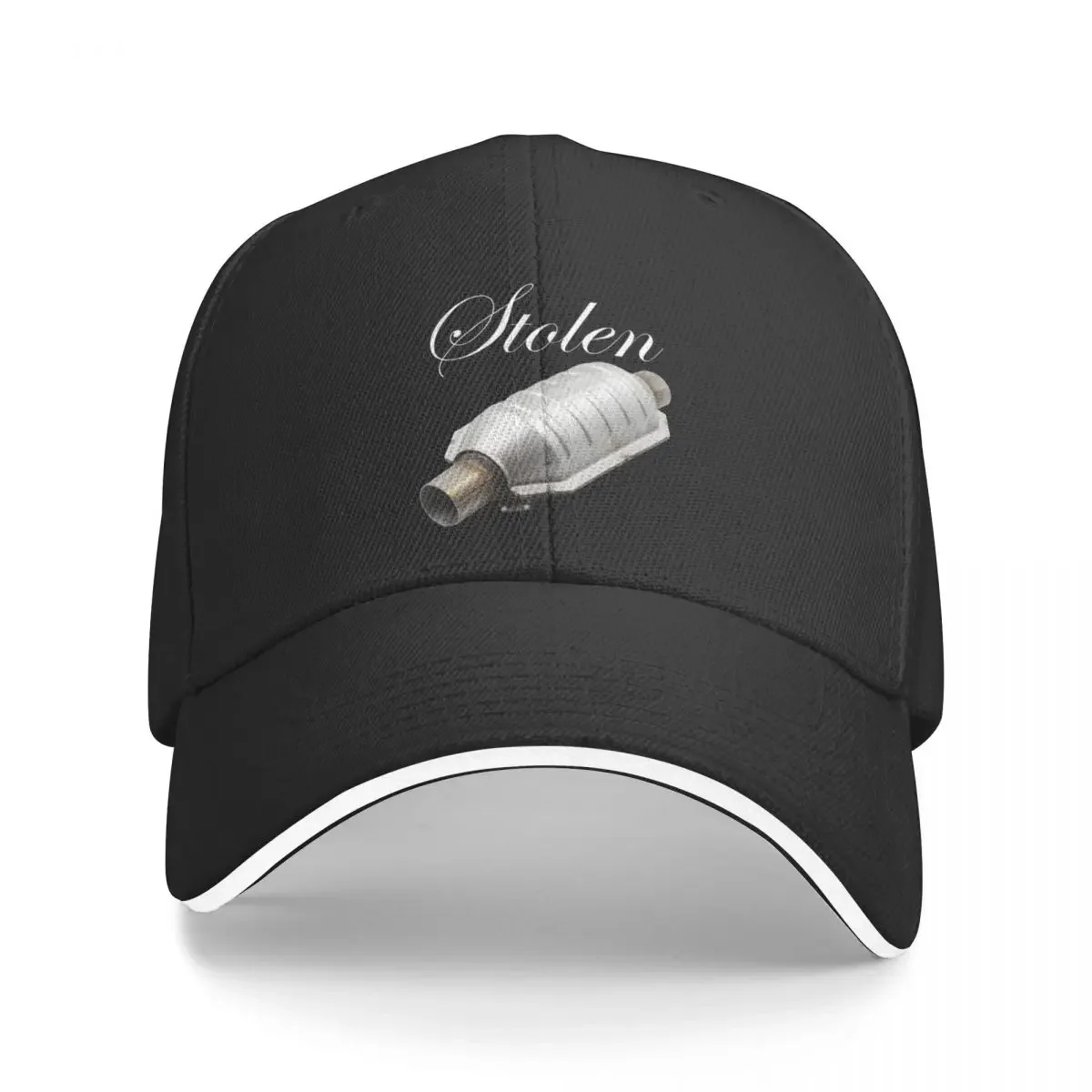 

Stolen Catalytic Converter White Baseball Cap Gentleman Hat Golf Hat Baseball Cap Male Women's