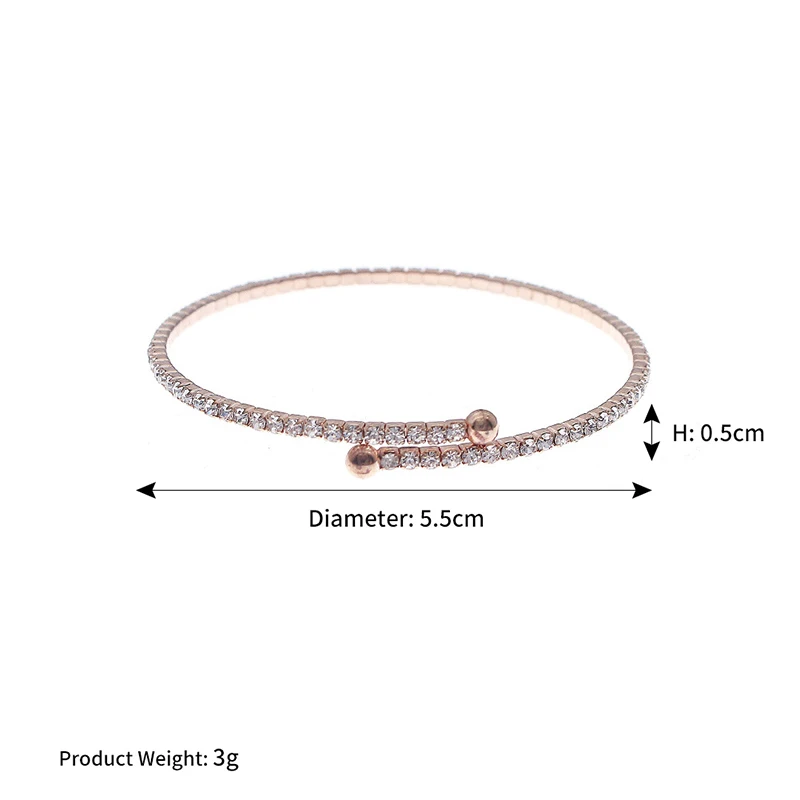 Fashion Austrian Crystal Bangles Bridal Wedding Jewelry Accessories Open Adjustable Bracelets Holiday Party Gifts for Women image 6