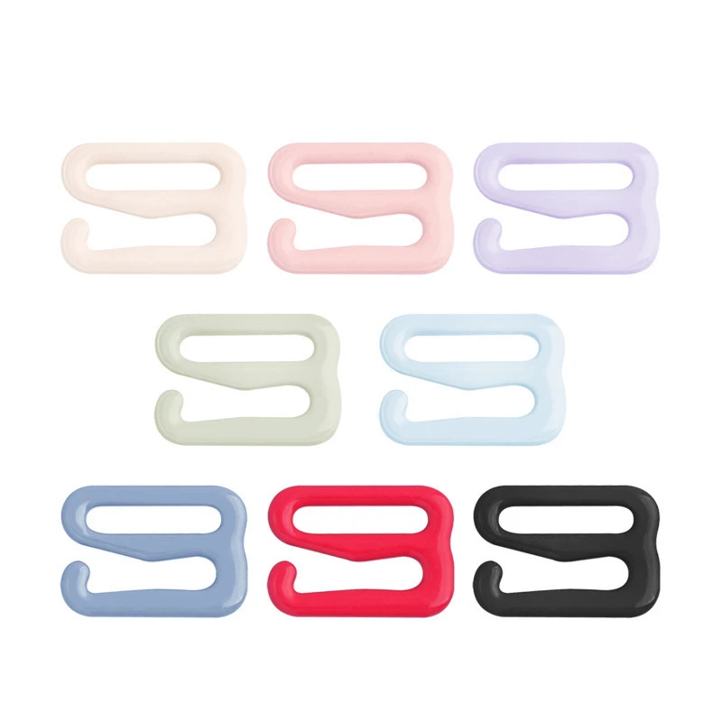 10Pcs Coated Metal Bra Strap Adjustment Buckles Hooks Assorted Sizes 6mm 8mm 10mm 12mm 15mm for Underwear