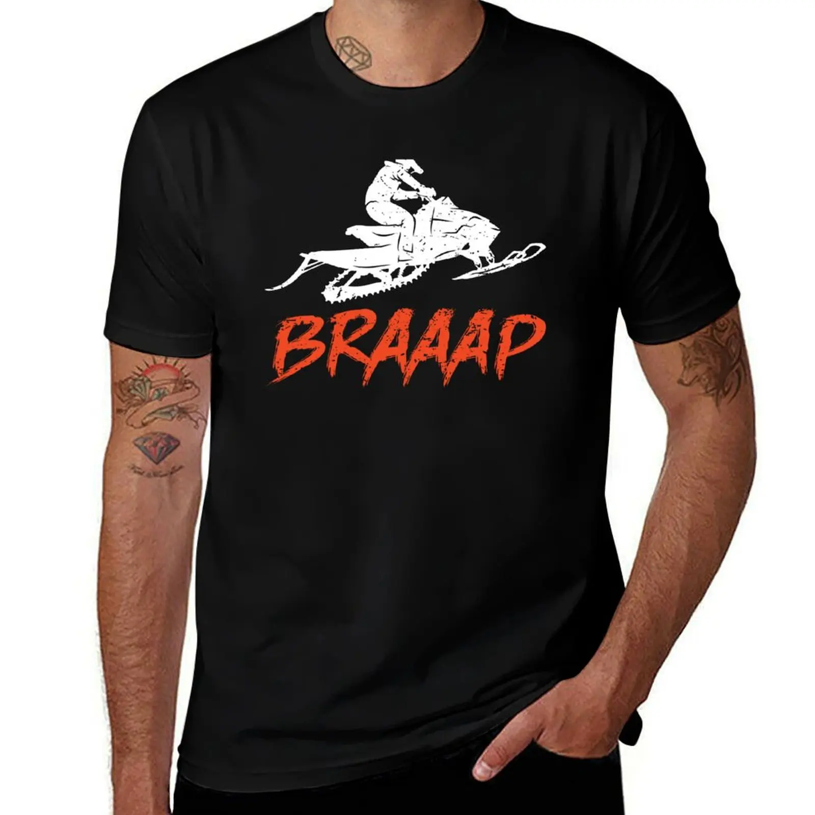 Braaap Snowmobile Braap Motor Sled II T-Shirt Soft Durable Cotton T-Shirt