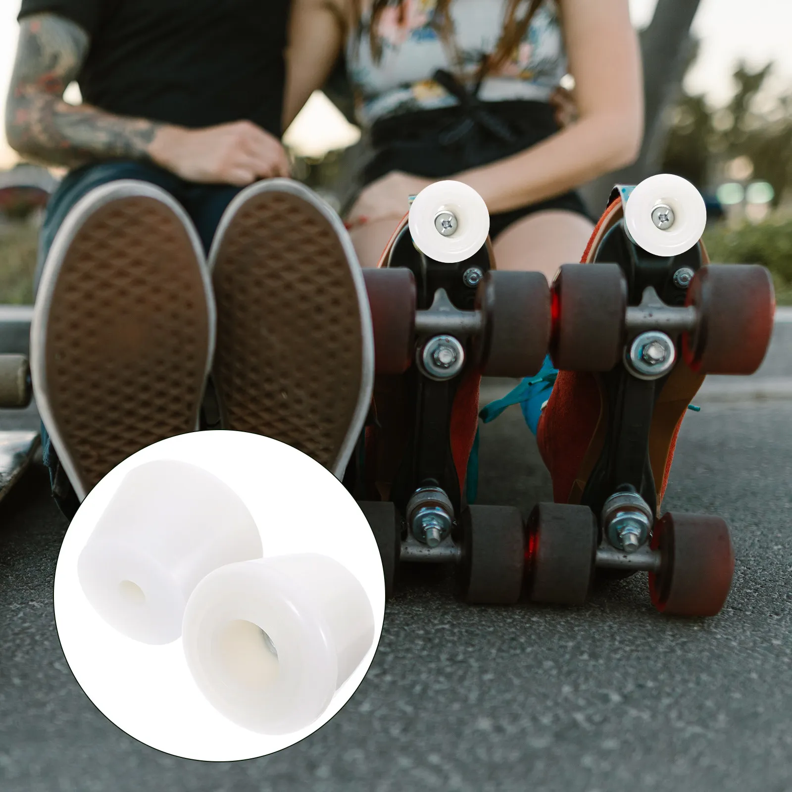 

4Pcs Roller Skates Brake Head Wear-Resistant Non-Slip Brake Pads Easy Install Quick Release Exercise Braking Tools for Stability