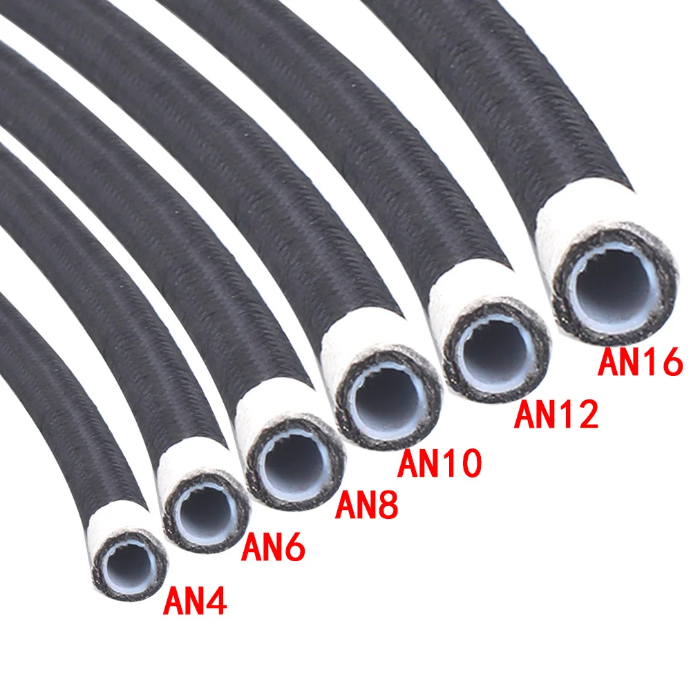 Universal 1M/3M/6M AN4-AN12 Racing Hose Braided PTFE Brake Hose Fuel Oil Line Oil Cooler Car Hose Pipe