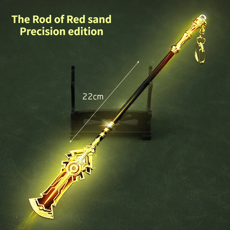 Genshin Impact Game Weapon Anime Surrounding 22cm Saino Weapon Red Sand Stick Zinc Alloy Weapon Toy Collection Decoration