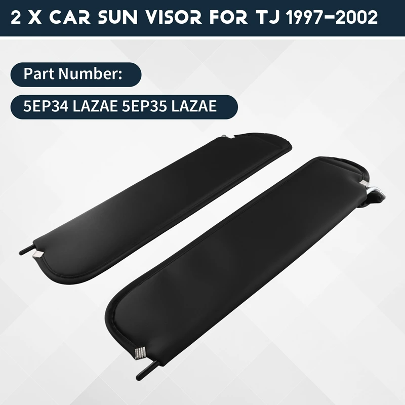 Car Left Driver & Right Passenger Sun Visor Sunshade For Jeep Wrangler TJ 1997-2002 5EP34 LAZAE 5EP35 LAZAE