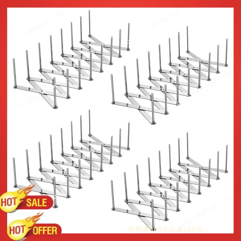 

B47C Stained Glass Holder Stand 4 Packs Stained Glass Storage Organizer Adjustable Dish Organizer Rack For Painting, Book
