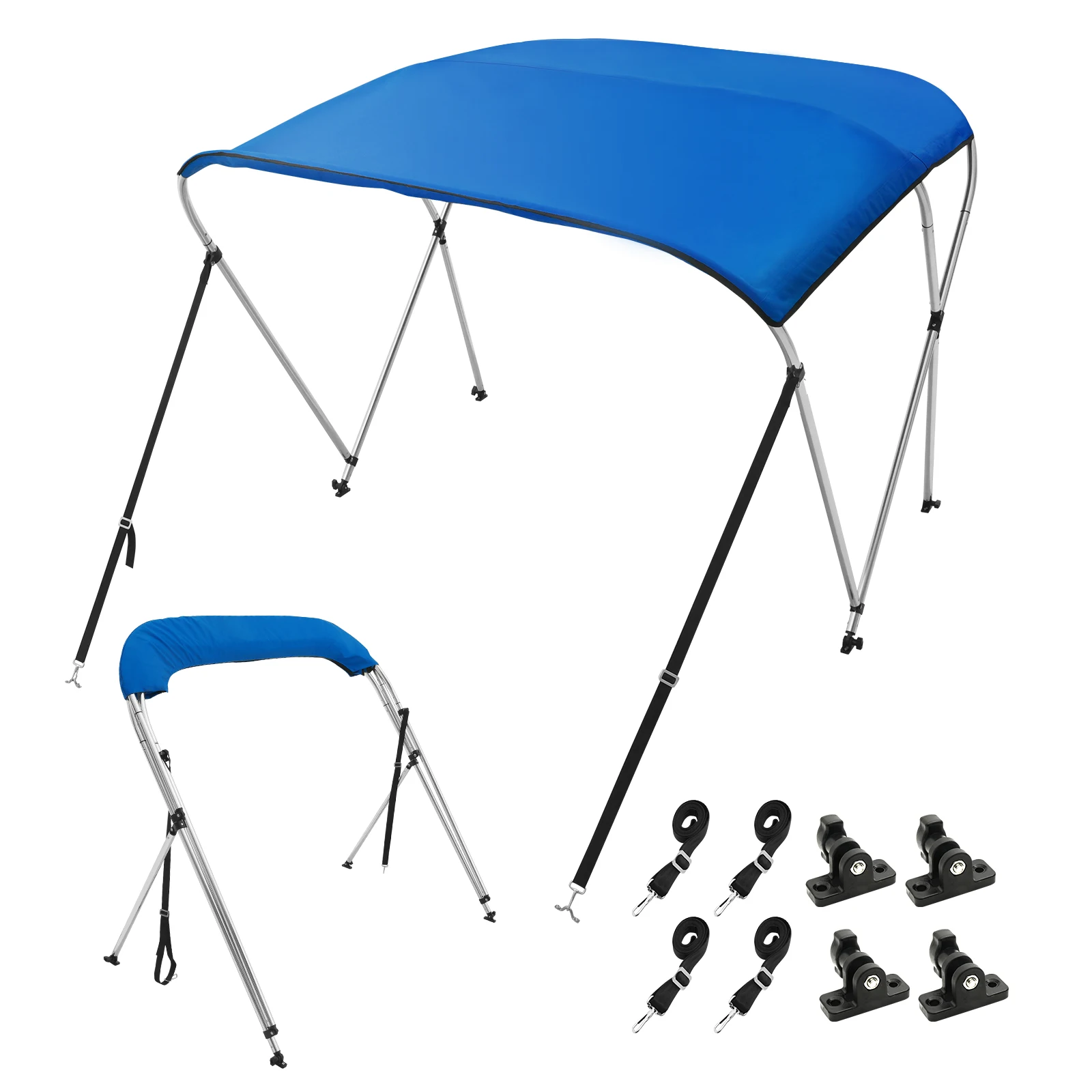 VEVOR 3 Bow Bimini Top Boat Cover 900D Polyester Canopy with 1