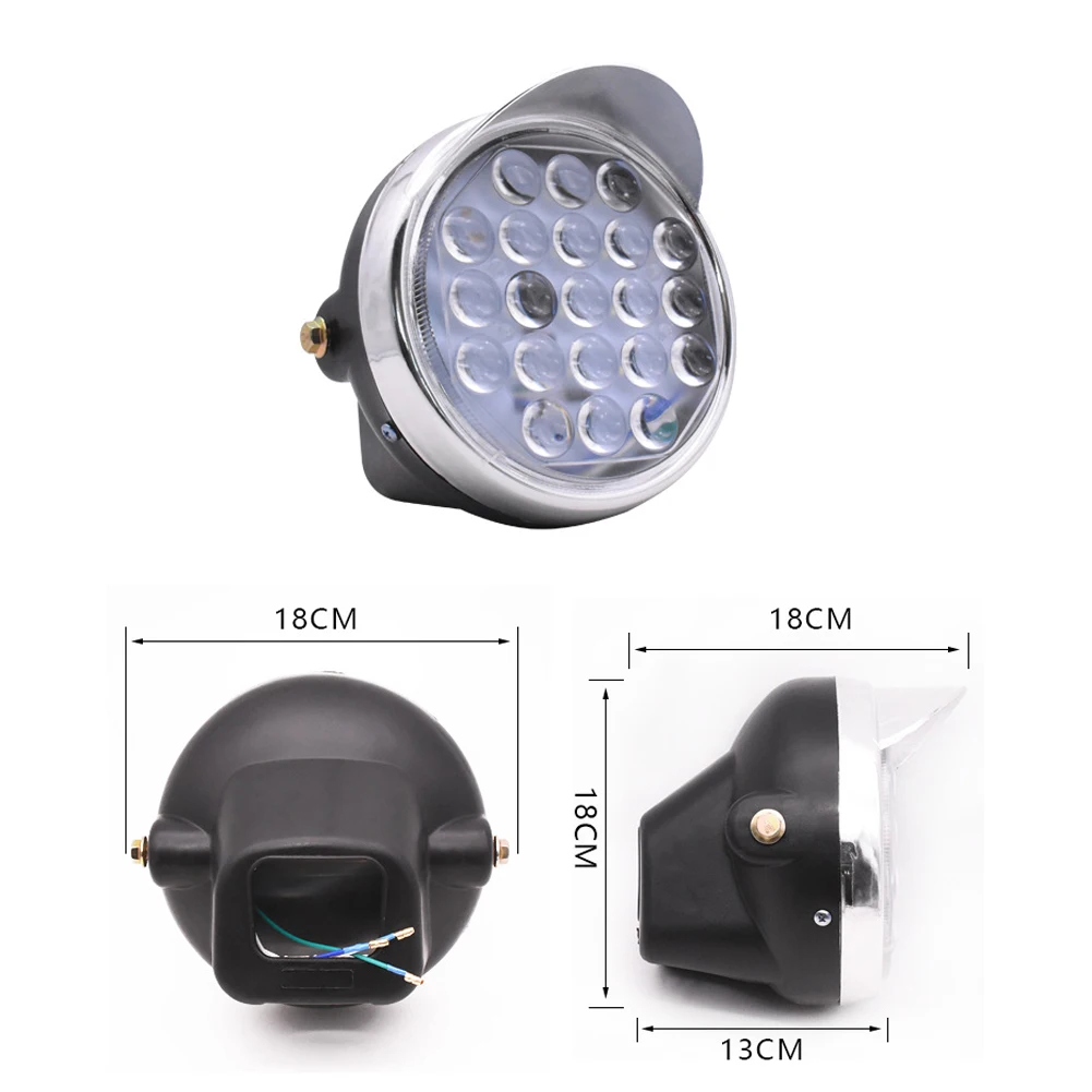 12V-80V Electric Bike Headlight 8/12/16 Beads Tricycle Motorcycle LED Headlight Waterproof Spot Light Ebike Cycling Accessories