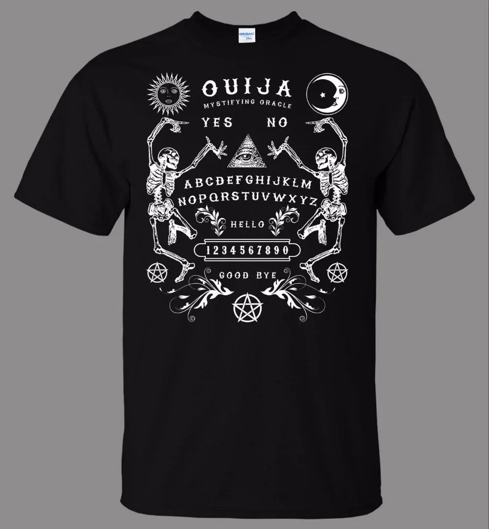 

Персонализированная футболка со скелетами Ouija Board, 100% хлопок, с круглым вырезом, летняя повседневная мужская футболка с коротким рукавом, размер S-3XL