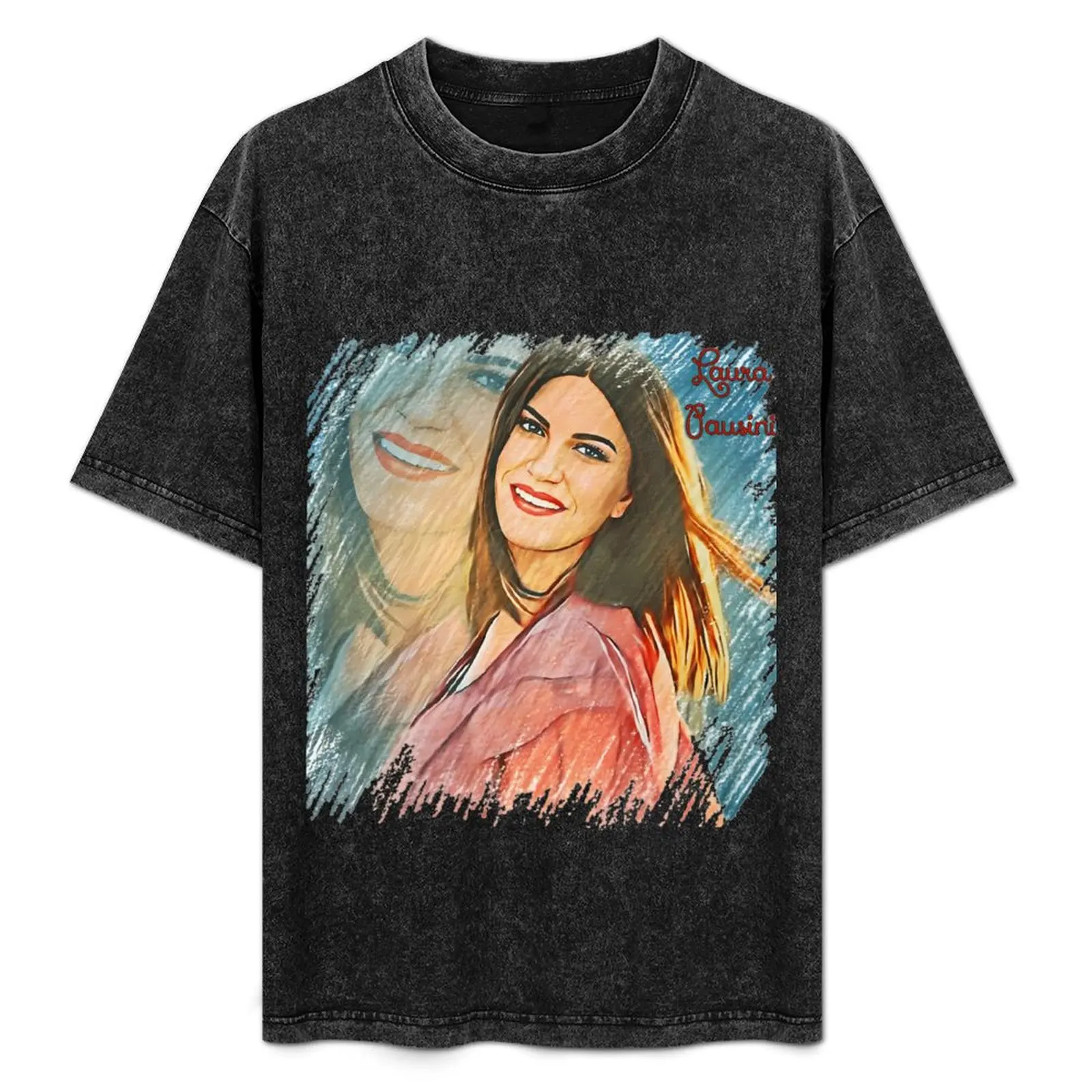 Camiseta LAURA PAUSINI básica lisa de manga corta y cuello redondo