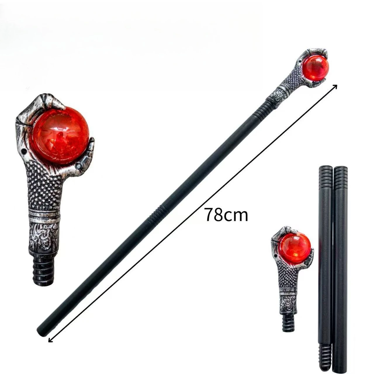 1-Pack Flame Dragon Claw Staff, Featherless & Battery-Free, Realistic Texture, Ideal for Masquerade & Role-Playing & Gifting