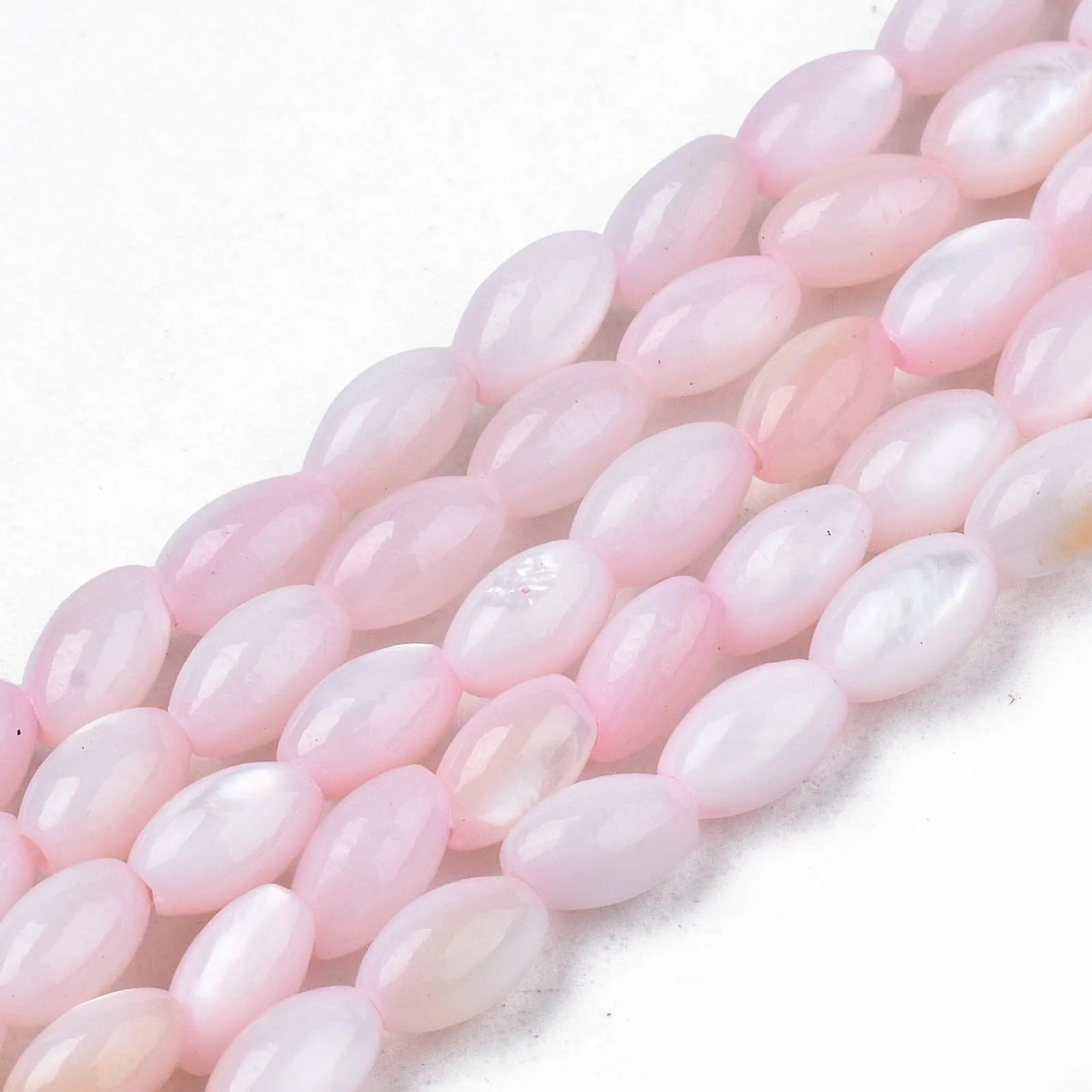 5 Strands Natural Freshwater Shell Beads Loose Spacer Beads Oval Beads for Jewelry Making DIY Bracelet Necklace 5x3mm