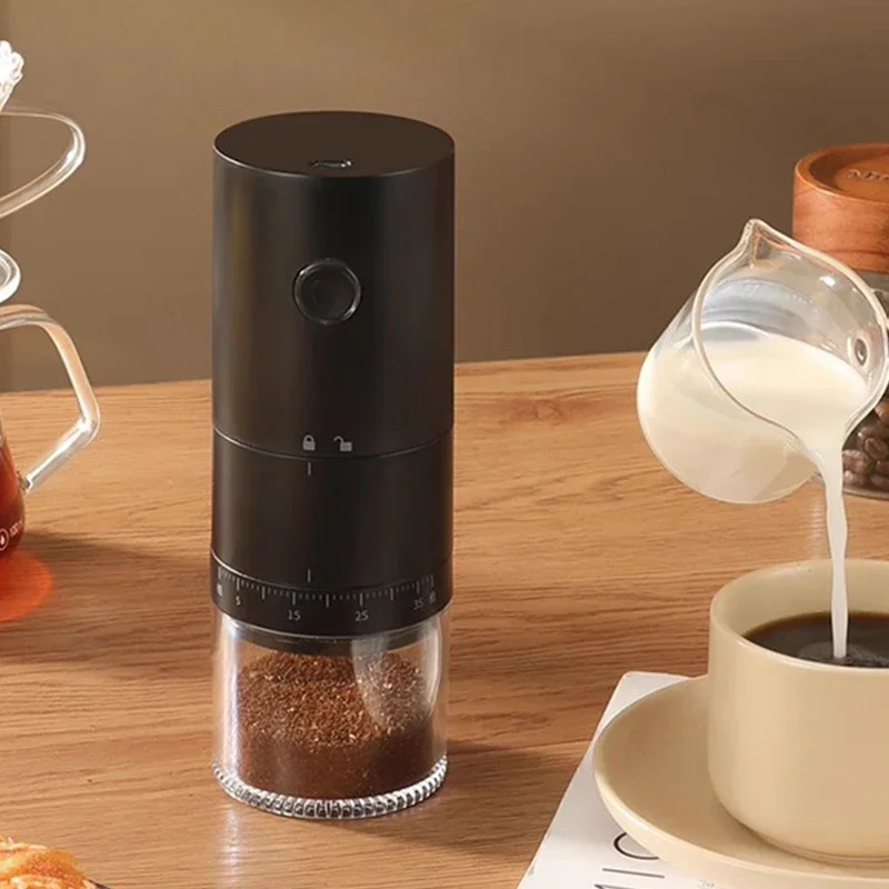 

2025 Electric Coffee Bean Grinder Rechargeable Automatic Grinder Portable Coffee Grinder with steel core
