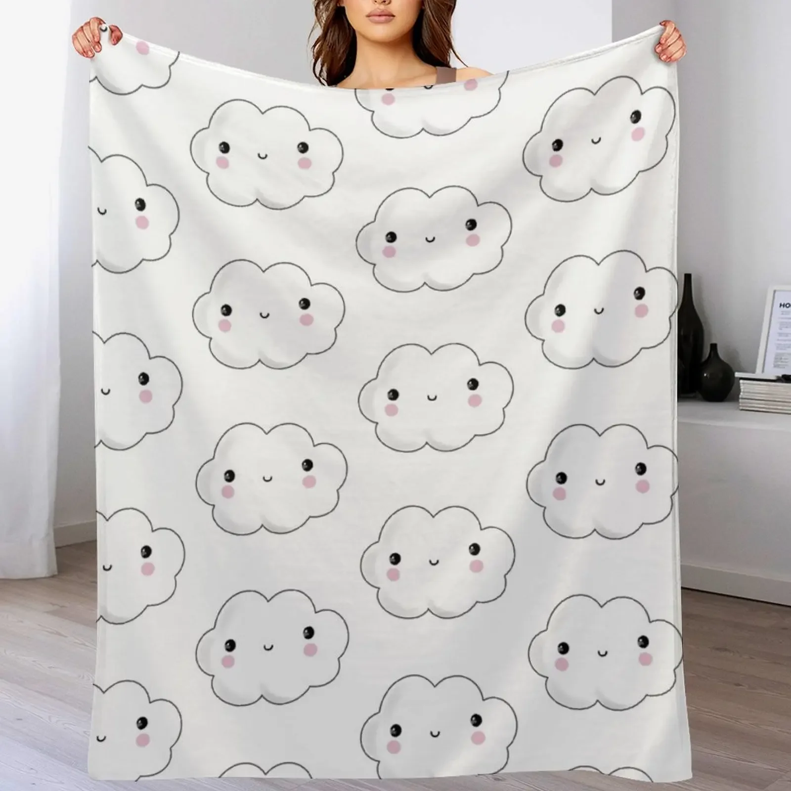 

Heckin Cute Lil Cloud Dude Throw Blanket Hair Furrys Luxury Throw For Decorative Sofa Blankets