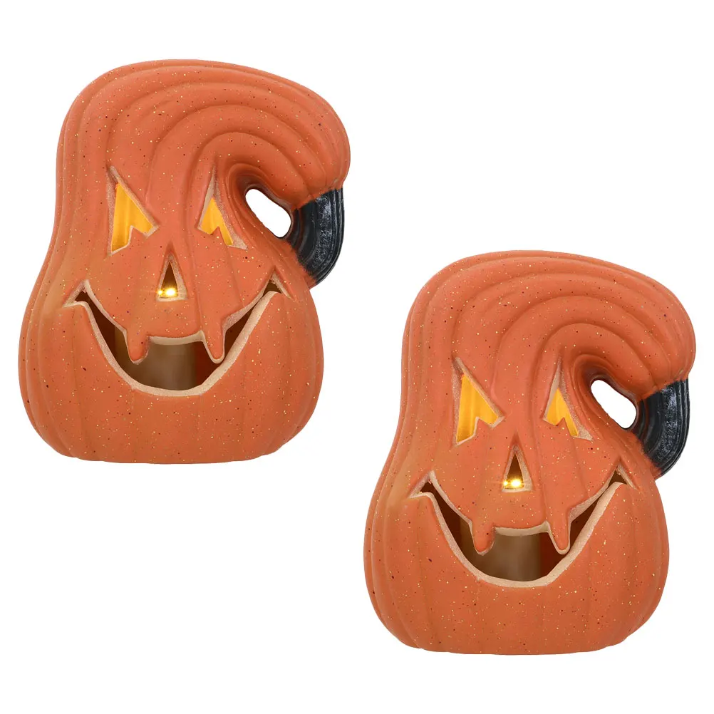 

2 Pcs Pumpkin Lantern Decor Lovely Halloween Pumpkin Light Festival Table Shape nament Supplies DIY Party Decoration