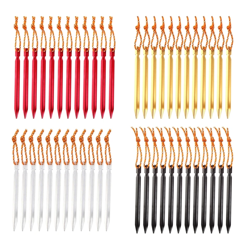 Tent Stakes 12Pack, Lightweight, Heavy Duty Camping Stakes for Outdoor Tent