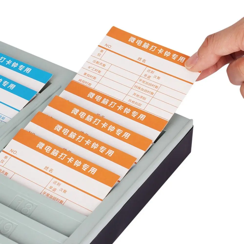 

24 Slots Time Card Rack Plastic Hanging Hole Time Card Organizer Holder Double Row Wall Mounted Attendance Recorder Employee