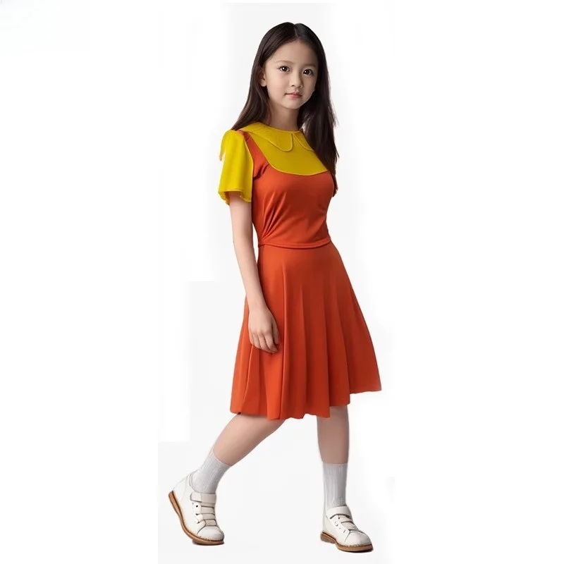 

Костюм на Хэллоуин Dr Role-plang, наряд, оранжевая юбка, одежда для выступлений на сцене для взрослых, детская нарядная одежда