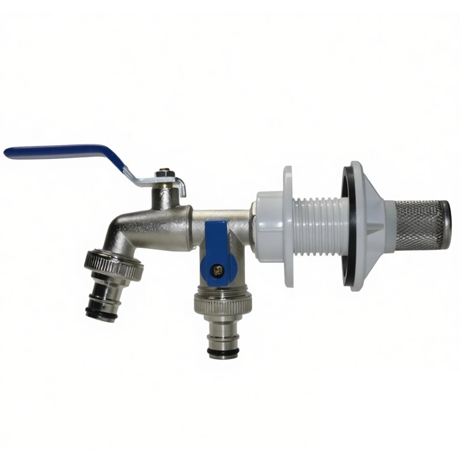 

Комплект из 3 предметов: фильтр для автоматического полива сада 1/2 дюйма, сетчатый фильтр 1/2 дюйма, панель для водонапорного бака 1/2 дюйма, кран с двумя выходами и двумя переключателями 1/2 дюйма