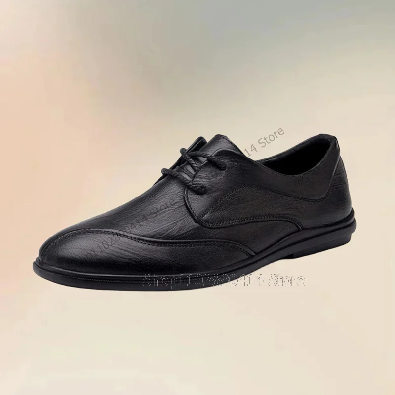 

Black Sewing Design Crack Pattern Strappy Men Shoes Fashion Slip On Male Shoes Luxurious Handmade Party Office Men Dress Shoes