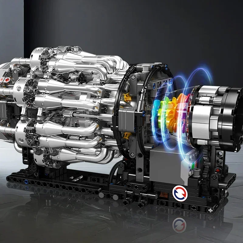 قالب King 10216 Turbojet نموذج المحرك الطوب-1214 قطعة لتقوم بها بنفسك بناء عدة الجذعية هدية الكريسماس للمراهقين وعشاق الطيران
