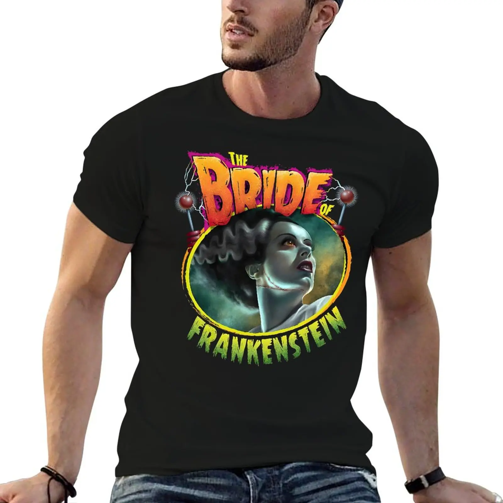 

white black package shirts man t Halloween Bride t-shirt Frankenstein for Of for pack plain cotton T-Shirt man