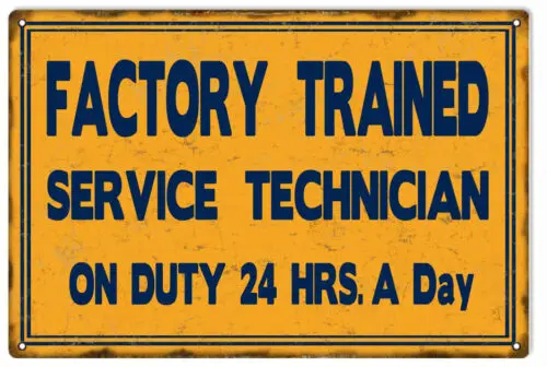 Factory Trained Service Station Gas And Motor Oil Sign