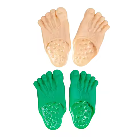 PVC Funny Bare Feet Slippers Bigfoot Shoes Toe Slides Flats Party Funny Sandals Scary for Adult Halloween Costume Accessories