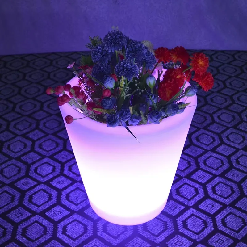 Large Decorative Molds Glowing Outdoor Led Illuminated Planters Lighted Garden  Plastic Flower Pot