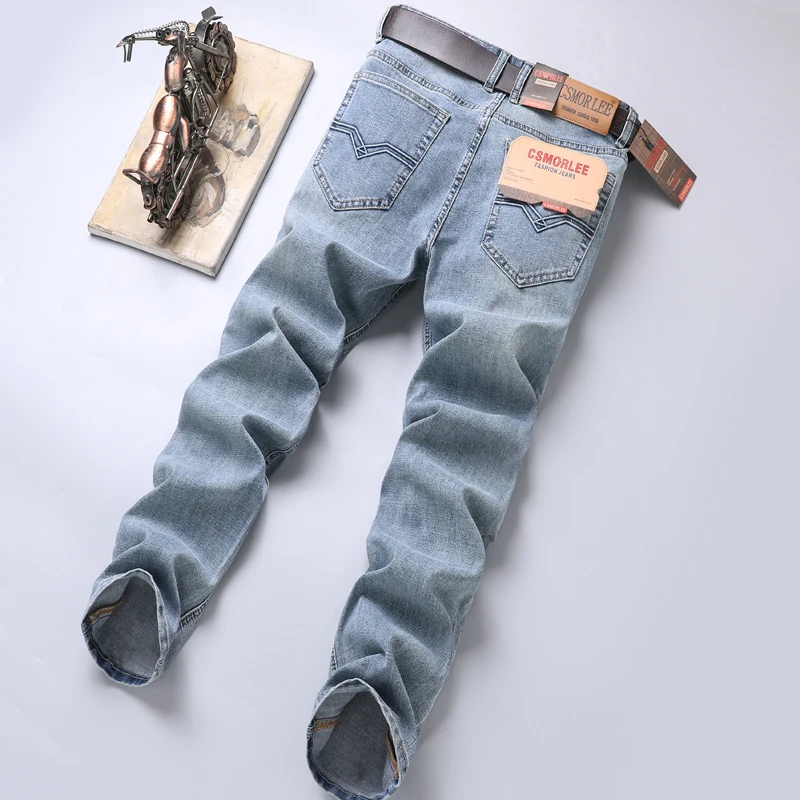 Jeans Men's Daily Classic Wear Office Business Simplicity2024New Loose Straight Stretch Men's Blue Long Pants
