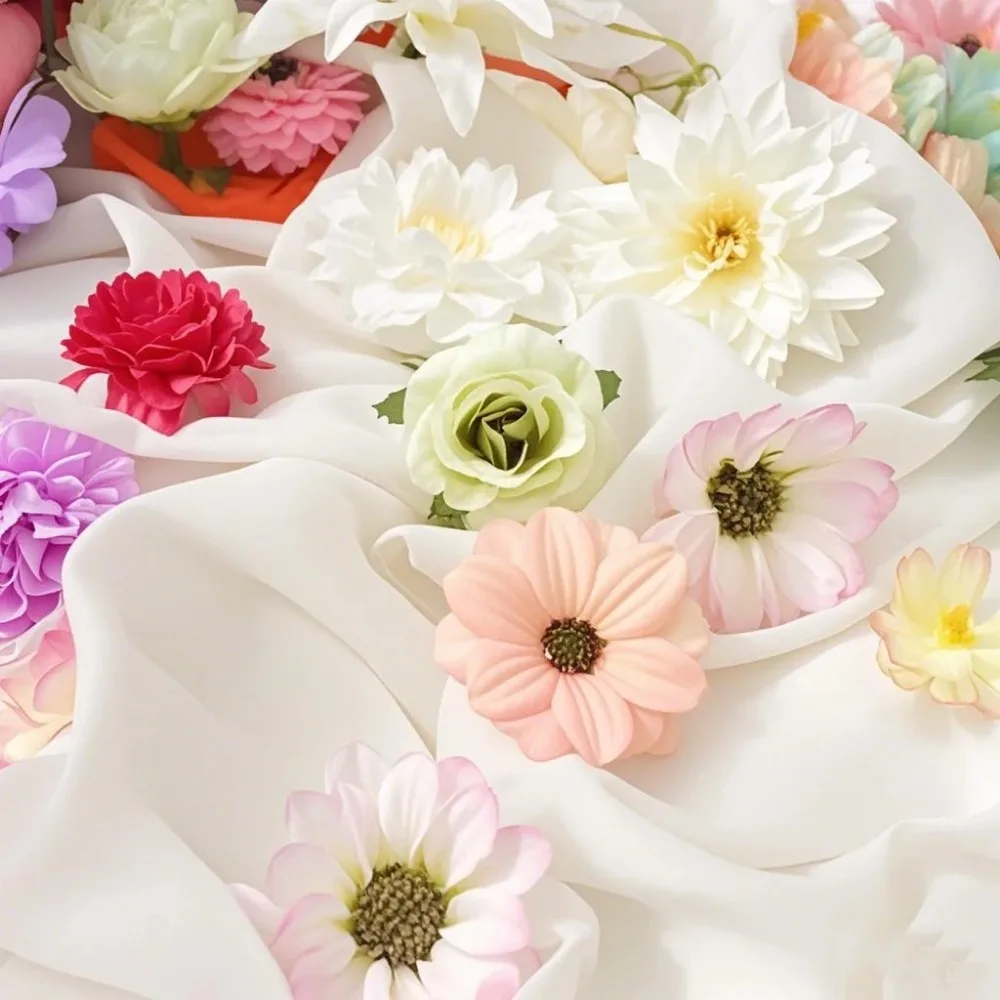 20/52 Stück zufällig gemischte künstliche Blumen aus Seide, künstliche Blumen für Zuhause, Raumdekoration, DIY, Basteln, Geschenke, Zubehör, Braut, Hochzeitsdekoration – Detail 9