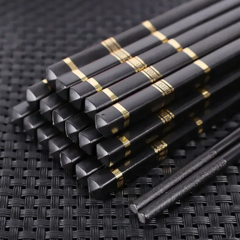 10Pairs Chinese Japanese Chopsticks Sushi Sticks Korean Chopsticks Reusable Alloy Chop Sticks Kitchen Tableware Tool Accessories