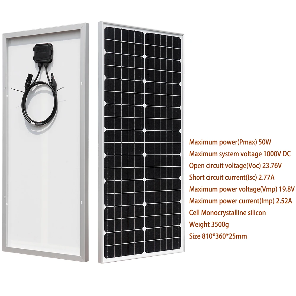 BOGUANG Rigid Glass Solar Panel Monocrystalline Cell High-efficiency 10W 25W 50W 100W 200W Power Generation PV Panel charge