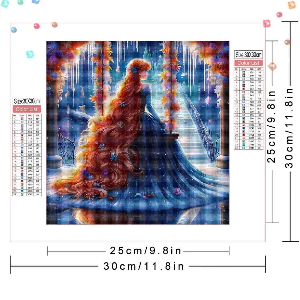 Disney Diamond Painting Sleeping Beauty Cinderella Creative Hobbies Full Square Round Mosaic Princess Embroidery Wall Decor