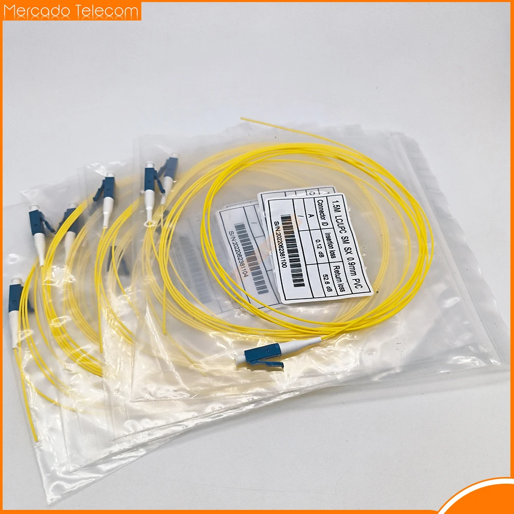 20/50/100/200PCS LC APC Fiber Optic Pigtail Simplex 0.9mm 9/125 Single Mode 1 core SM SX LC UPC Optical Fiber Pigtail 1.5M Cable