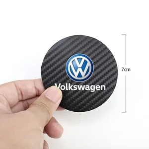 سيارة الكربون الجلود كوب ماء المضادة للضوضاء كوستر حصيرة لفولكس فاجن GTI بولو جولف باسات تيغوان أرتيون طوارق تايغو كادي جيتا 2 قطعة أفضل 8 حصيرة لحامل أكواب جيتا للمبيعات - رقم 1