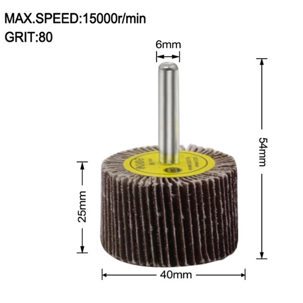 1Pcs Sanding Flap Wheel Disc Abrasive Grinding 6mm Shank Sandpaper Polishing Tools 16-80 Head Diameter High Quanlity