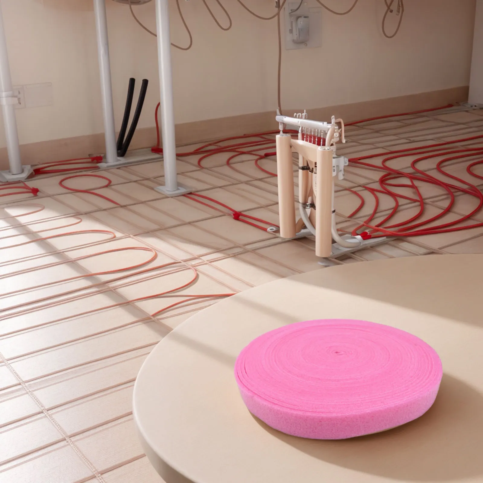 Heating Installation 20M 50*5MM Edging Strip Perimeter Insulation Tape For Walls Various Surfaces Compatibility EPE Material