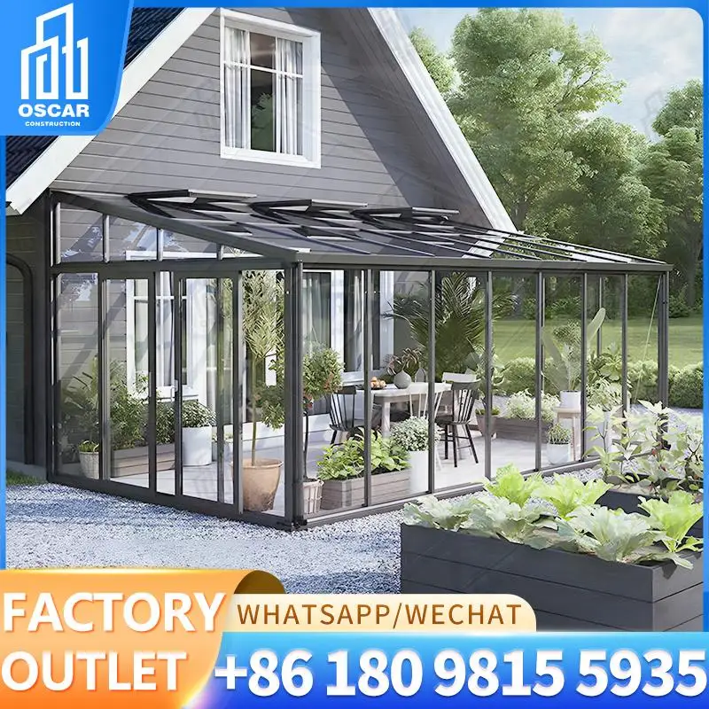 

Оптовая продажа алюминиевого солнечного комнаты с закрытыми крыльцами и функциями оранжевости, четырехсезонный расслабляющий патент, самоочищающийся для заднего двора