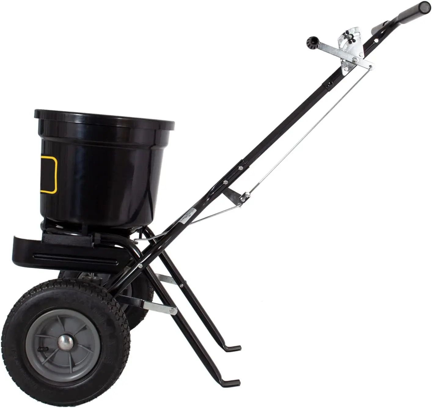 P20-500BHDF-A Push Spreader with Side Deflector Kit and Hopper Grate, 50 lb. Capacity, Matte Black